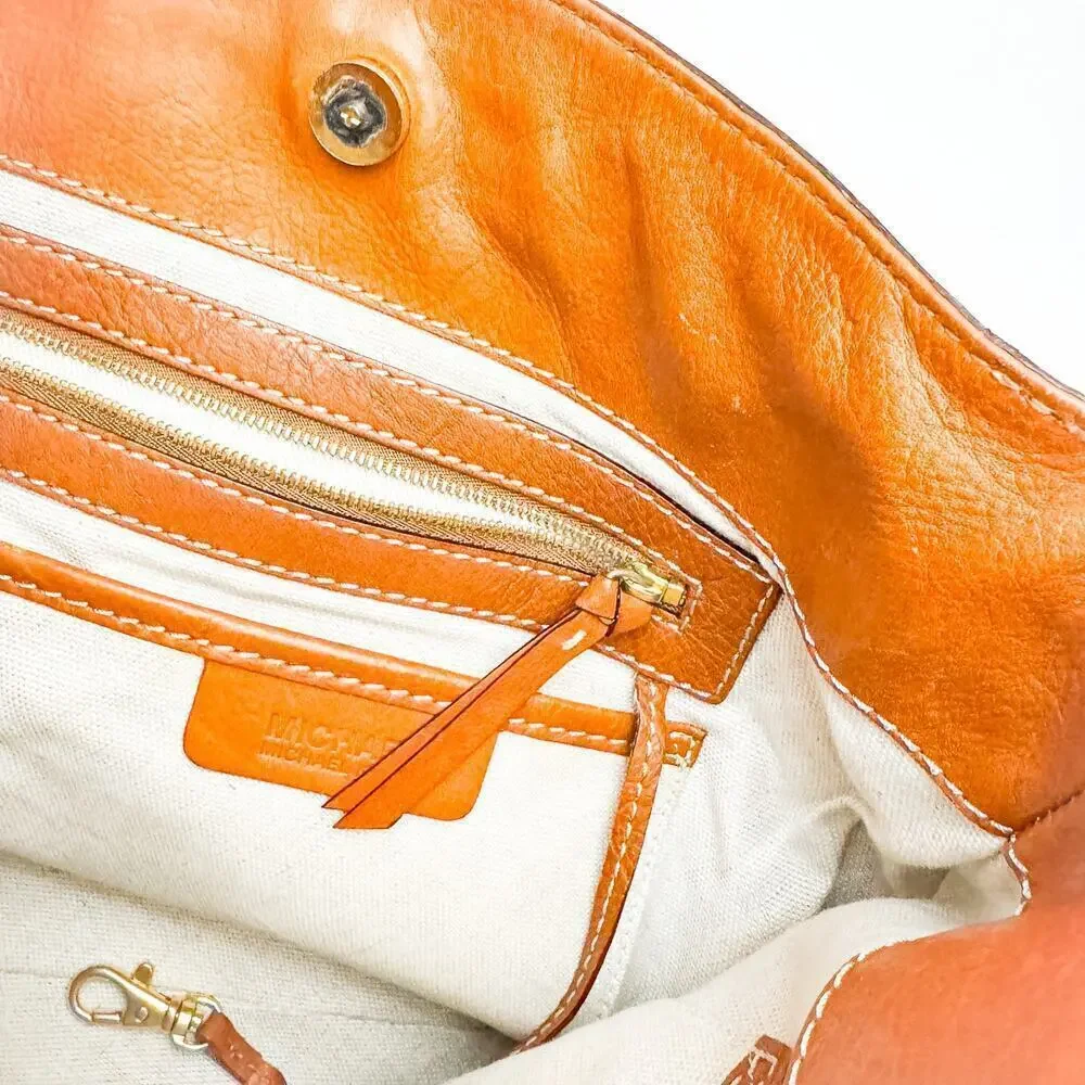 Michael Kors Leather Brown Handbag Studded Hobo